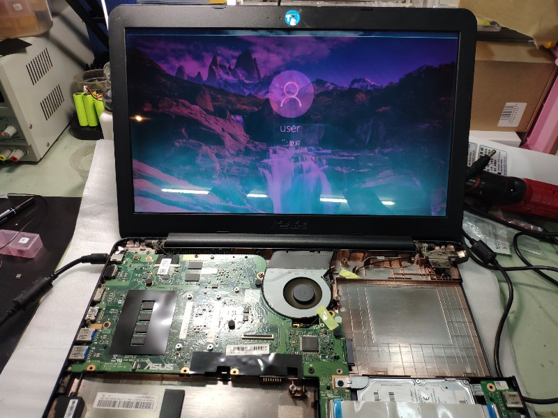 Asus a555l 螢幕顯示異常，更換螢幕ok