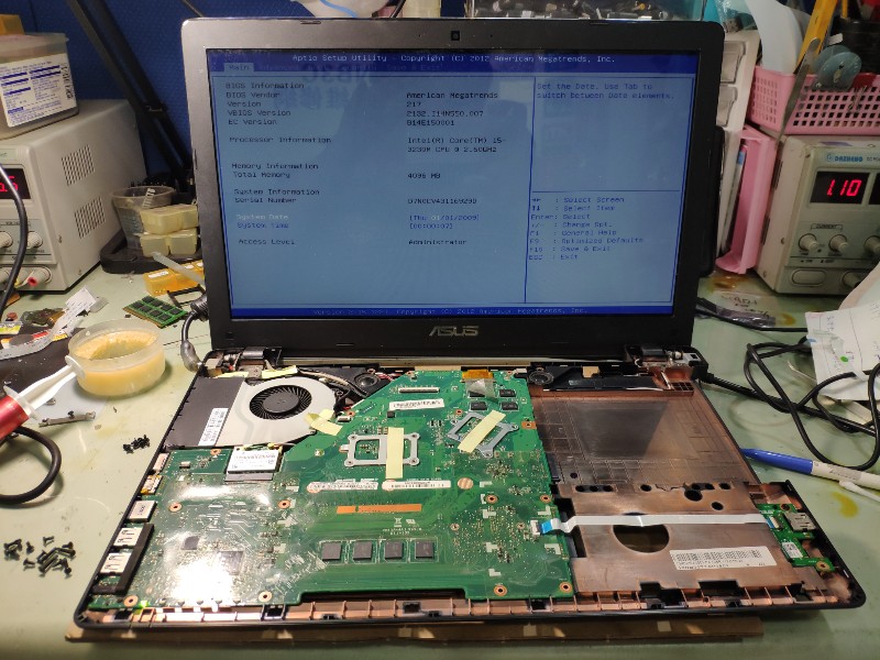 asus x550v 不開機 不顯示 維修