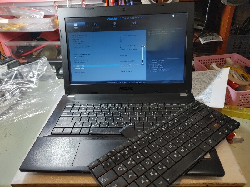 Asus p45vj 鍵盤 有些鍵不能按，更換鍵盤ok