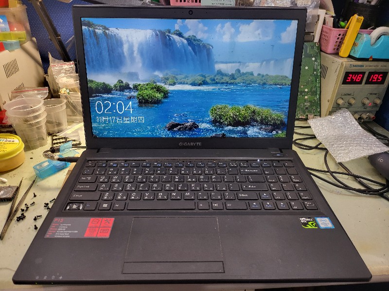實機修-giga p15 6-71-w65r0-dn3 不開機  不顯示 主板故障，已維修開機ok 有同故障問題都可來電洽詢。
