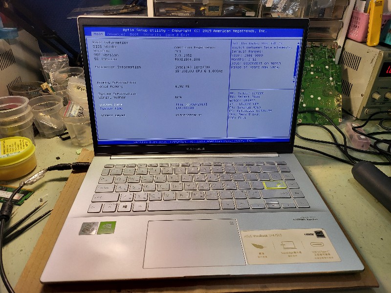 Asus s433f 不過電 不開機  主機板 電源模組 IO模組維修 ok ,板號：x421fl 有同問題都可送來門市維修或來電洽詢。鍵盤 螢幕 電池 轉軸都有維修。