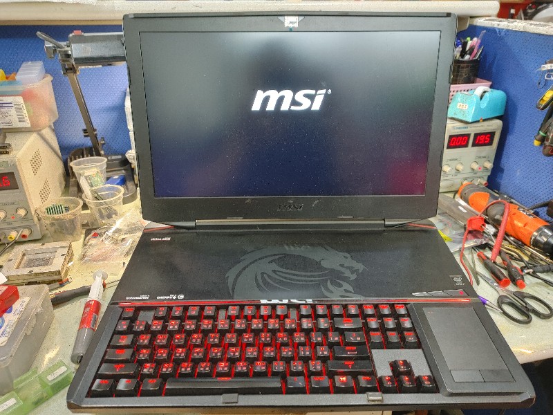 實機修-Msi gt80 原不開機 不顯示 主機板維修 顯示卡維修 現場維修 有msi機器故障都可維修。可來電或門市洽詢 維修開機ok.