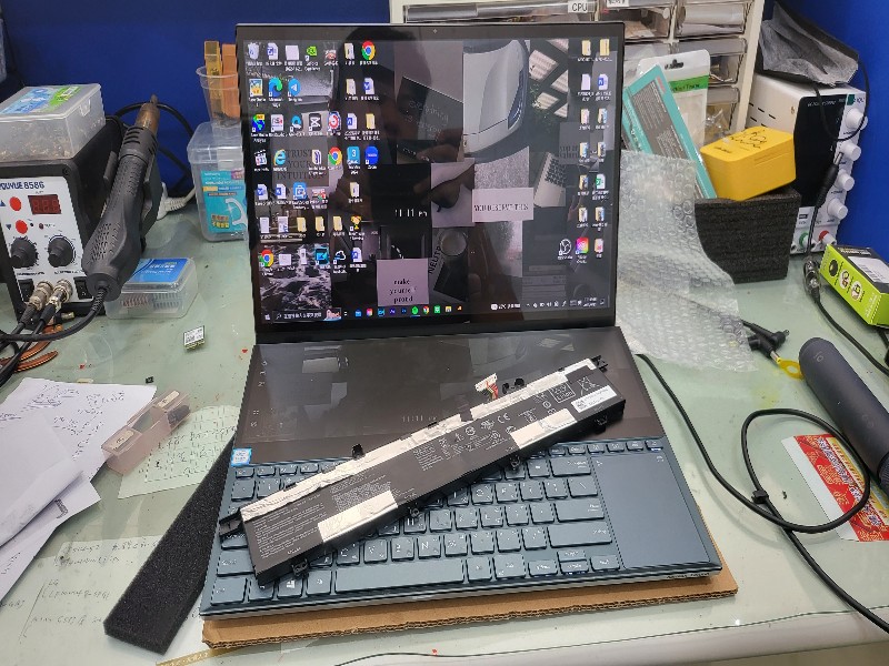 Asus ux581 鍵盤有些鍵故障無法按出來.電池不太續電，現貨現場安裝，同問題都可送來門市維修，電池.鍵盤.螢幕.大都有現貨現場安裝