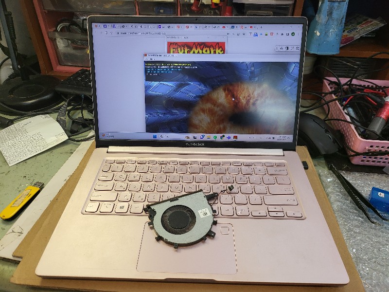 Asus s403 風扇故障有異音風扇震動，現貨現場更換ok,各廠牌筆電風扇都有，可來電洽詢，nb3c大台中筆電維修，@nb3c