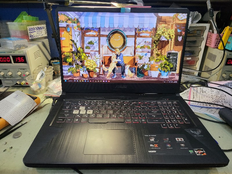 實機修-精修asus fx705d 主機板短路,維修主板電源模組電源ic 快速維修ok.螢幕 鍵盤 外殼轉軸 可可快速維修。可來電洽詢