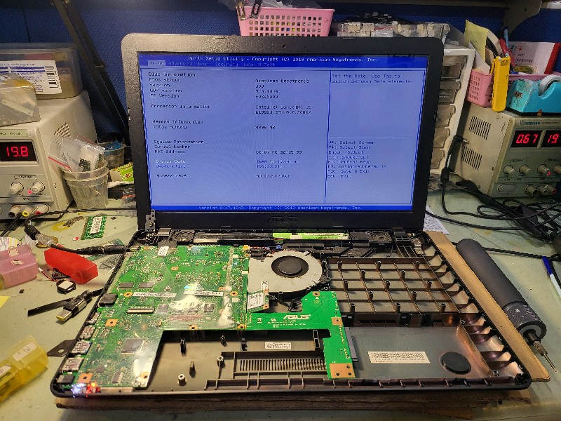 Asus x541uv 同行送修 二修機，快速維修 ok,有不開機 不過電都可送到門市維修。