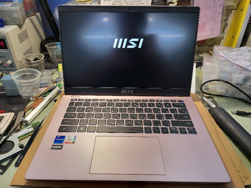 Msi 14 機板滲水，同行送修，維修主機板跟滲水腐蝕零件更換ok,維修開機正常，同問題都可維修，筆電電腦有任何問題都可來電洽詢。專業主機板維修@nb3c
