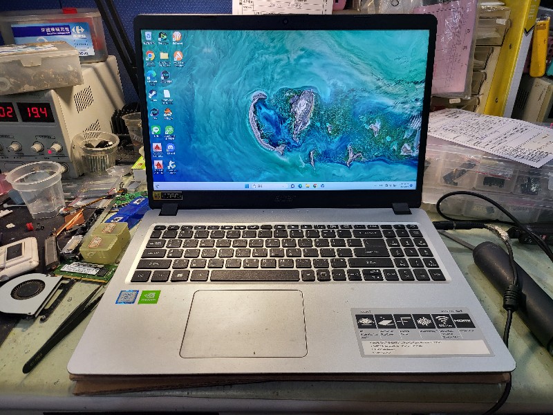 Acer a515-52g 客戶送修，不過電不開機，維修主機板電源模組，更換零件ok  開機，同問題都可維修，筆電電腦有任何問題都可來電洽詢。專業主機板維修@nb3c