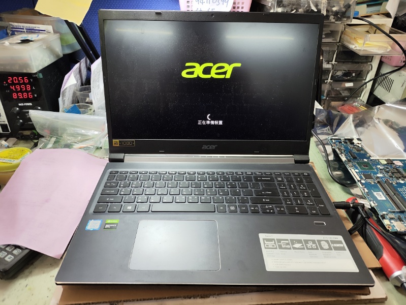 Acer a715-74g不開機 不顯示實機拆解維修主機板,主機板維修ok,開機後全測試正常,各廠牌筆電有同問題的都可檢測急件當天可修好,專業筆電維修,@nb3c