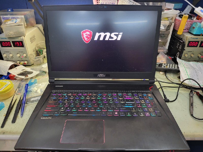 Msi gs73 拆解 實機維修 -不開機不過電 維修ok,電源模組故障.nb3c大台中筆電維修