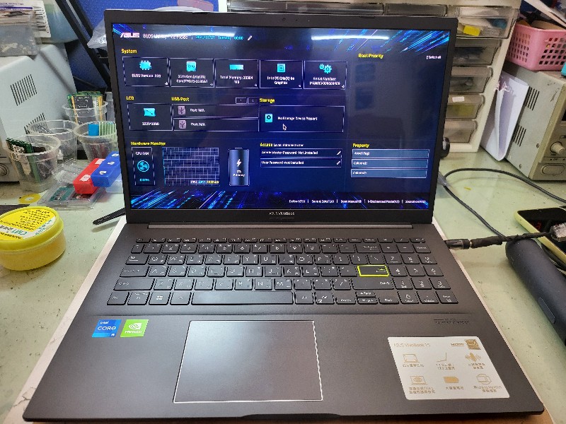 Asus s513e 不開機不過電，實機拆解維修主機板，電源模組電源IC故障更換ok,開機測試正常 精修筆電主機板 供電ic,各廠牌主機板維修，nb3c大台中筆電維修
