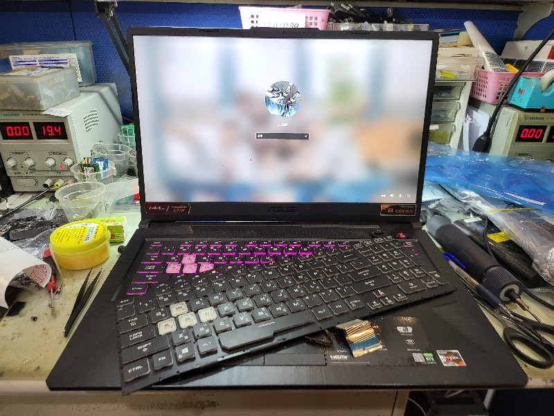 Asus fa706 鍵盤故障.風扇清潔保養，更換全新風扇ok,清潔風扇重上散熱膏ok,實機拆解，精修筆電主機板.nb3c大台中筆電維修