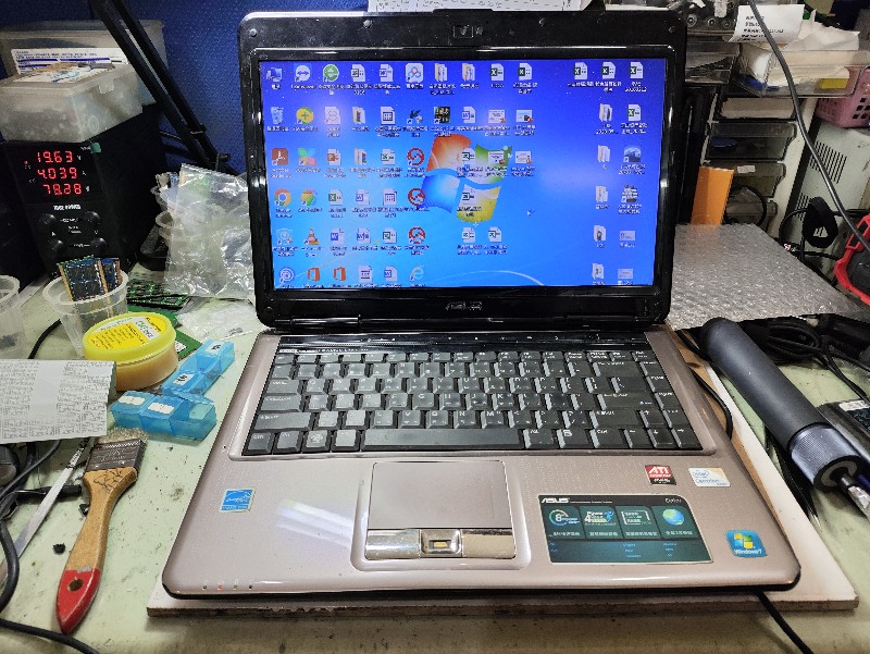 Asus n81 不開機 不過電 實機拆解維修 查主機板電源模組故障更換 ok