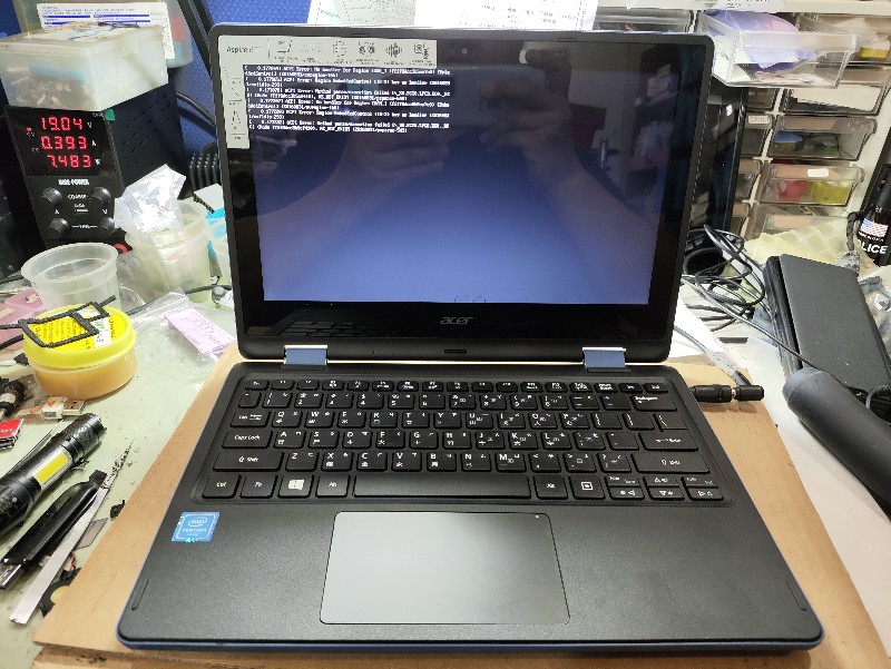 Acer r3-131t 不開機 不過電 不顯示 急件 實機拆解維修主機板 電源模阻故障 更換ok 當天完修，精修主機板 急件最快當天修好 nb3c