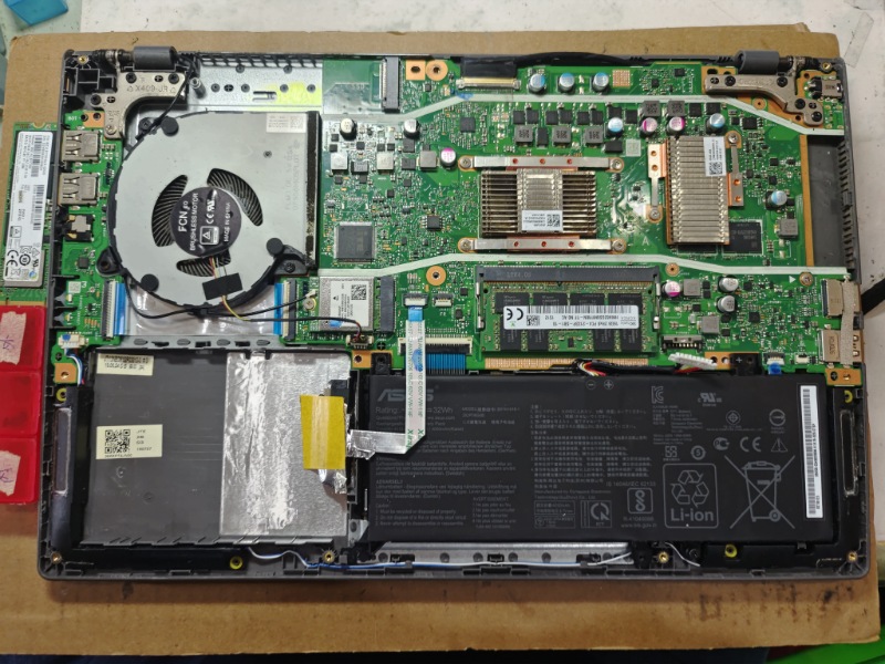 Asus x409f 不開機 不過電 實機拆解 專業主機板維修 查詢ˋ主機板電路 訊號 電原模組 有電源短路 更換零件 ok 開機 專業主機板維修 各廠牌都有維修最快當天維修好 大台中筆電維修 可來電洽詢 line:@nb3c