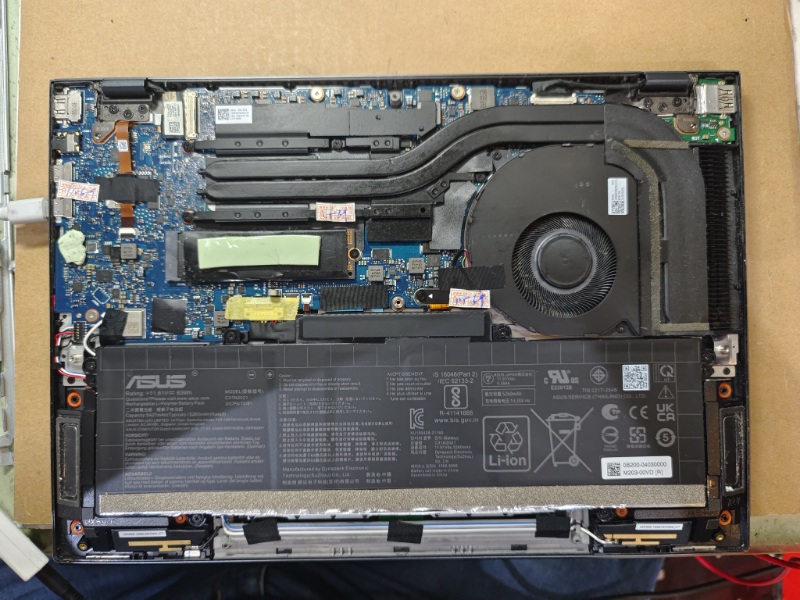 ASUS UX5400ZA 不開機 不過電 插電源無反應 實機主機板拆解多圖 主機板故障 電源模組 供電Ic問題 更換ok 開機測試ok 專業維修筆電主機板 大台中筆電維修nb3c 各廠牌筆電都可維修可來電洽詢line:@nb3c