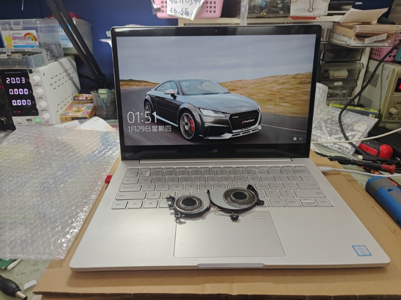 小米筆電 風扇故障不轉 導致過熱斷電 更換全新風扇ok 各廠牌筆電都可維修 專業筆電主機板維修 nb3c大台中筆電維修 line:@nb3c