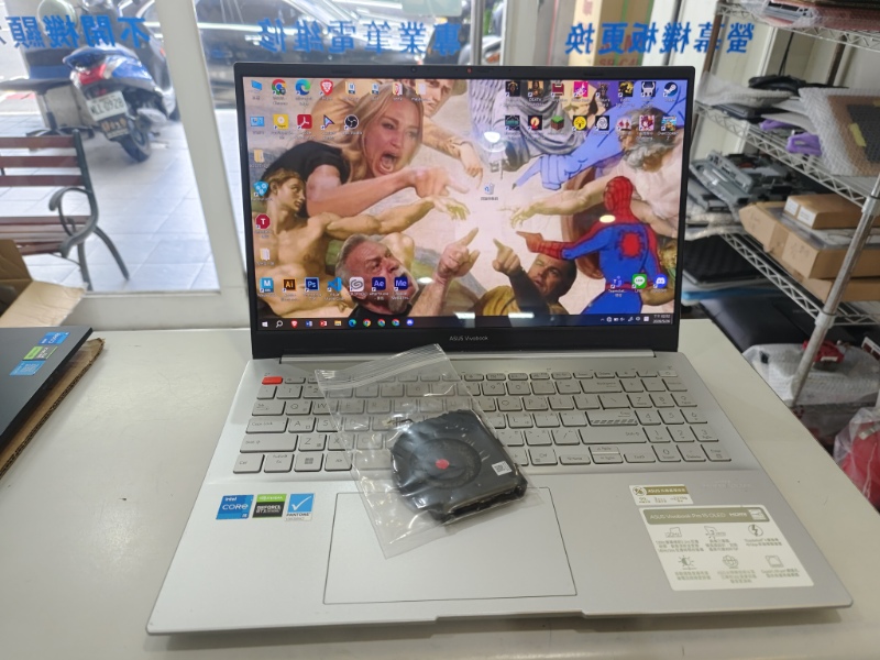 Asua k6502z 有異音 震動實機拆解圖 風扇故障導致震動異音 更換ok 各廠牌筆電風扇都有更換 nb3c大台中筆電 專業維修.line:@nb3c